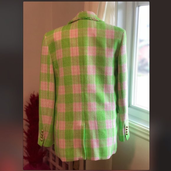 Mango neon tweed checkered blazer - Picture 5 of 11